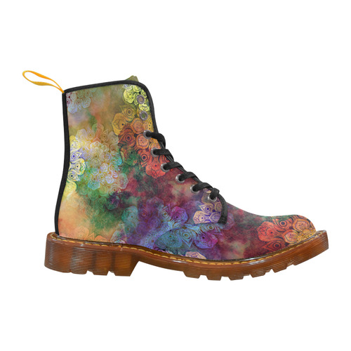 WATERCOLOR MANDALA dark grunge style pattern Martin Boots For Women Model 1203H