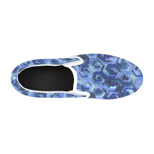 Pattern Factory 23 blue by JamColors Slip-on Canvas Shoes for Kid (Model 019)