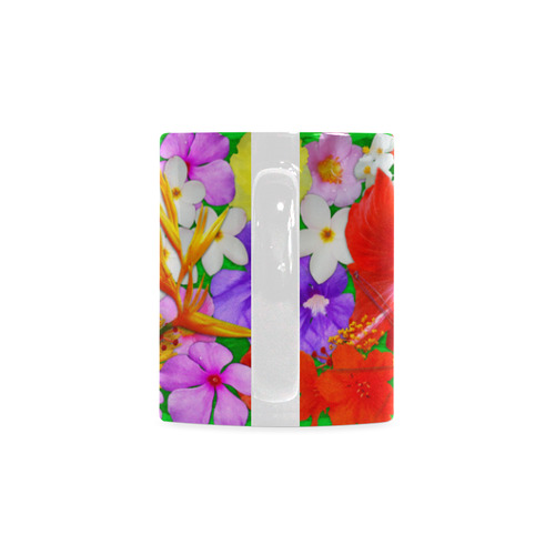 Exotic Flowers Colorful Explosion White Mug(11OZ)