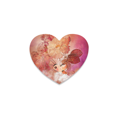 Hearts with flowers soft colors Heart Coaster