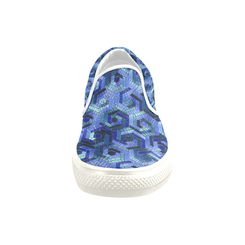 Pattern Factory 23 blue by JamColors Slip-on Canvas Shoes for Kid (Model 019)