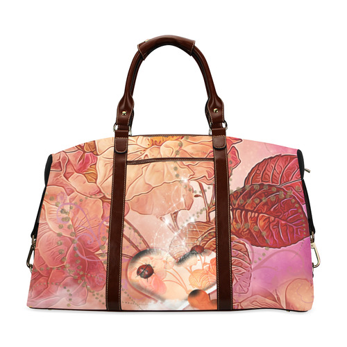 Hearts with flowers soft colors Classic Travel Bag (Model 1643) Remake