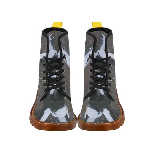 NYC Snowy Winter Eagle Statue Martin Boots For Women Model 1203H