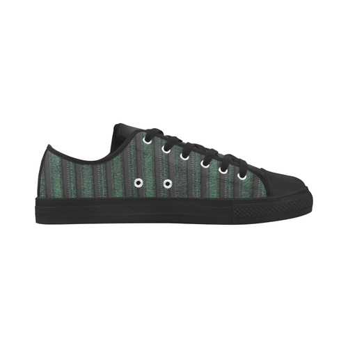 Trendy dark green leather look lines Aquila Microfiber Leather Women's Shoes (Model 031)