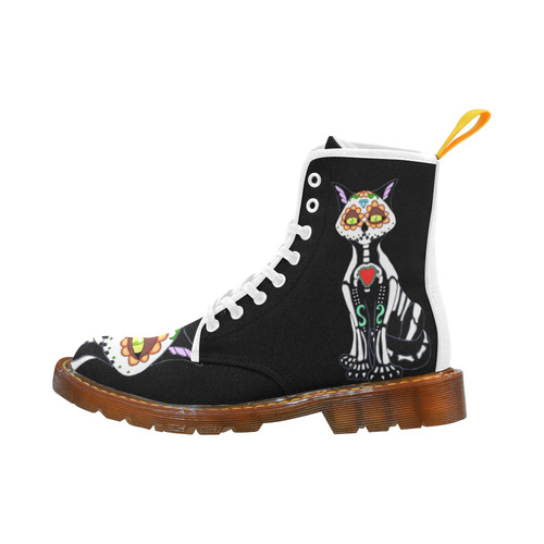 Sugar Skull Cat Martin Boots For Women Model 1203H