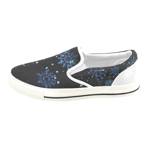 Snowflake Slip on Canvas Shoes Slip-on Canvas Shoes for Kid (Model 019)