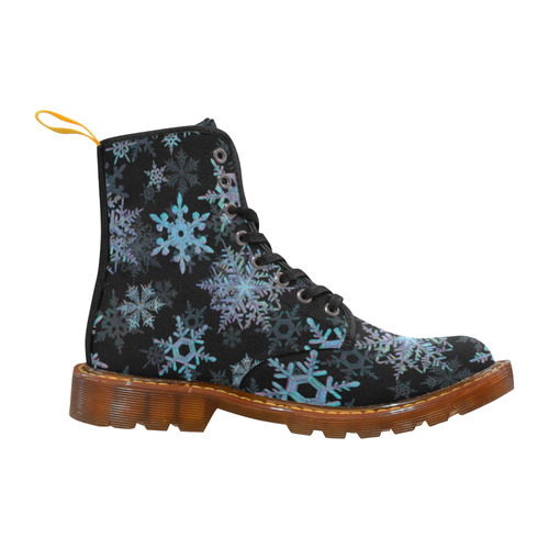 Snowflakes, Blue snow, Christmas Martin Boots For Women Model 1203H