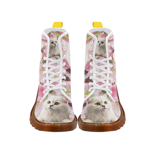 Cat and Flowers Martin Boots For Women Model 1203H