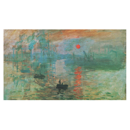 Impression Sunrise Claude Monet Fine Art Cotton Linen Tablecloth 60"x 104"