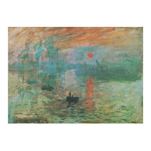 Impression Sunrise Claude Monet Fine Art Cotton Linen Tablecloth 60"x 84"