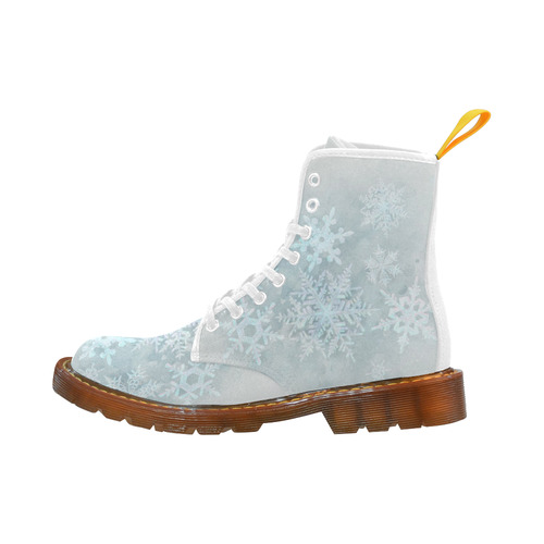 Snowflakes White and blue, Christmas Martin Boots For Women Model 1203H