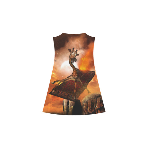 Flying giraffe on a rug Alcestis Slip Dress (Model D05)