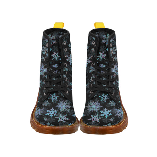 Snowflakes, Blue snow, Christmas Martin Boots For Women Model 1203H