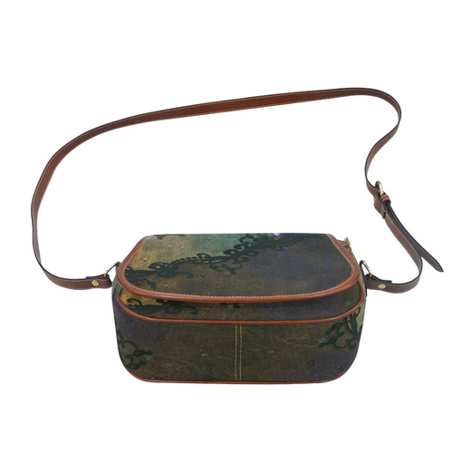 Dark vintage design Saddle Bag/Small (Model 1649) Full Customization
