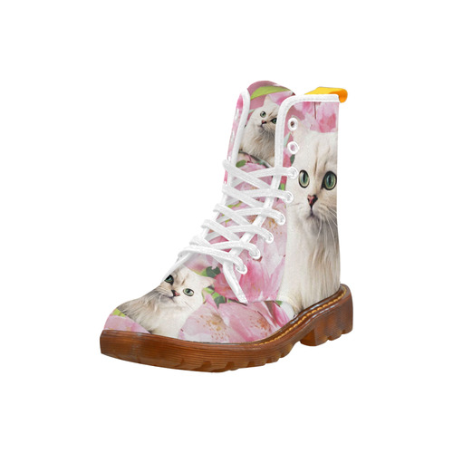 Cat and Flowers Martin Boots For Women Model 1203H