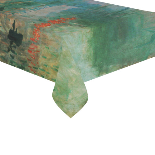 Impression Sunrise Claude Monet Fine Art Cotton Linen Tablecloth 60"x 104"