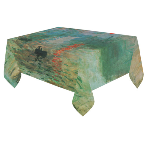 Impression Sunrise Claude Monet Fine Art Cotton Linen Tablecloth 60"x 84"