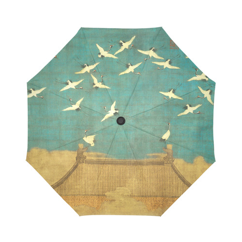 Zhao-Ji Auspicious Cranes Chinese Painting Auto-Foldable Umbrella (Model U04)