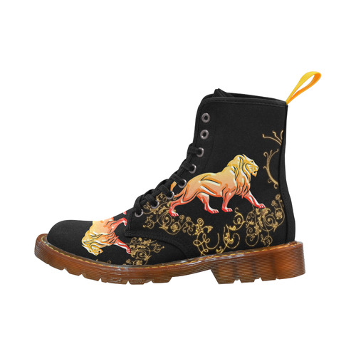 Awesome lion in gold and black Martin Boots For Men Model 1203H