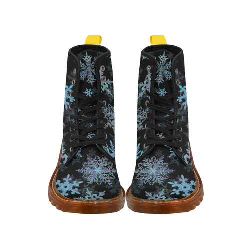 Snowflakes, Blue snow, Christmas Martin Boots For Women Model 1203H