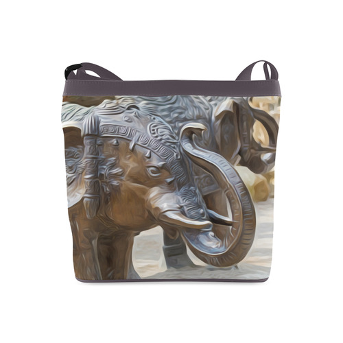 Beautiful Indian Elephant Statues Crossbody Bags (Model 1613)