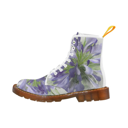 Delicate Purple Flower, floral watercolor Martin Boots For Women Model 1203H