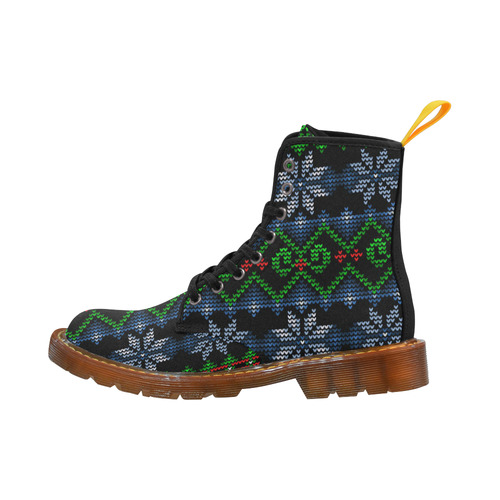 Ugly Christmas Sweater Knit, Christmas Martin Boots For Women Model 1203H