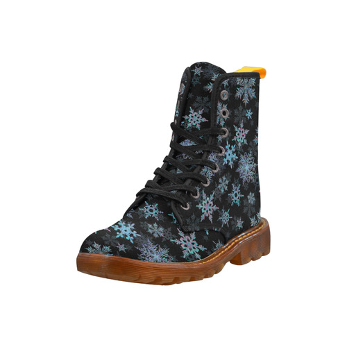 Snowflakes, Blue snow, Christmas Martin Boots For Women Model 1203H