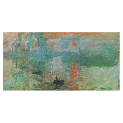 Impression Sunrise Claude Monet Fine Art Cotton Linen Tablecloth 60"x120"