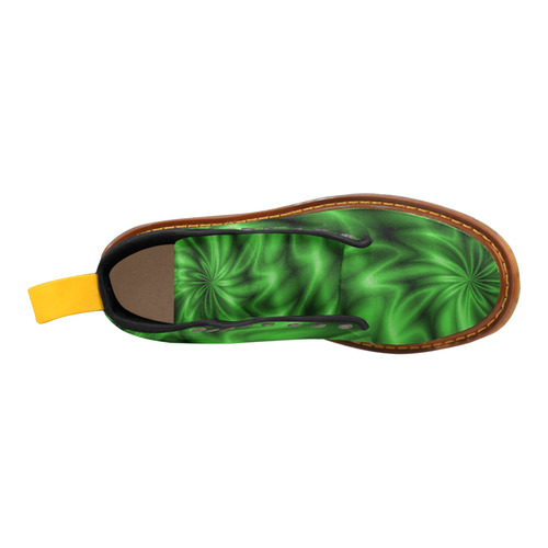 Green Shiny Swirl Martin Boots For Men Model 1203H