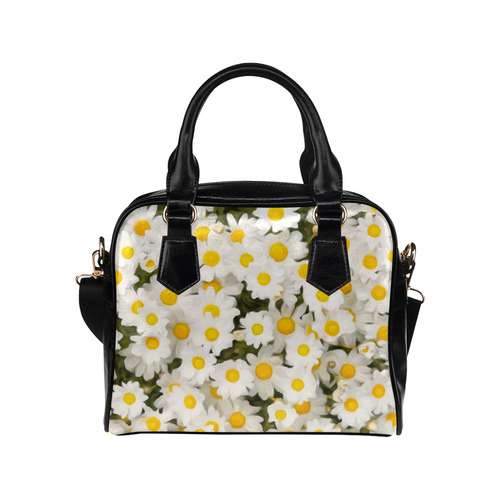 White Daisies Beautiful Floral Art Shoulder Handbag (Model 1634)