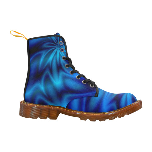 Blue Shiny Swirl Martin Boots For Men Model 1203H