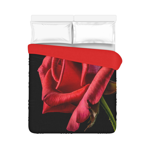 Beautiful Bright Red Rose Closeup Red Duvet Cover 86"x70" ( All-over-print)