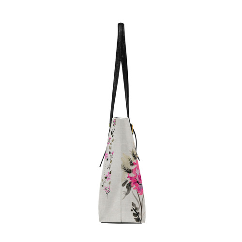 Pink Crane Flower Dream Euramerican Tote Bag/Large (Model 1656)