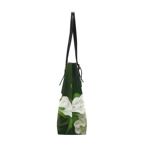 White Flowers Modern Floral Detail Euramerican Tote Bag/Small (Model 1655)