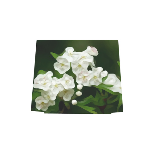 White Flowers Modern Floral Detail Euramerican Tote Bag/Small (Model 1655)