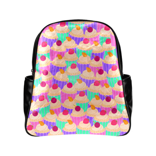 Cupcakes Multi-Pockets Backpack (Model 1636)