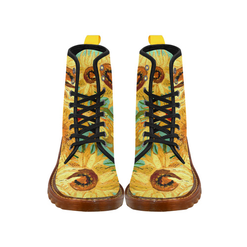 Van Gogh Sunflowers Floral Martin Boots For Women Model 1203H