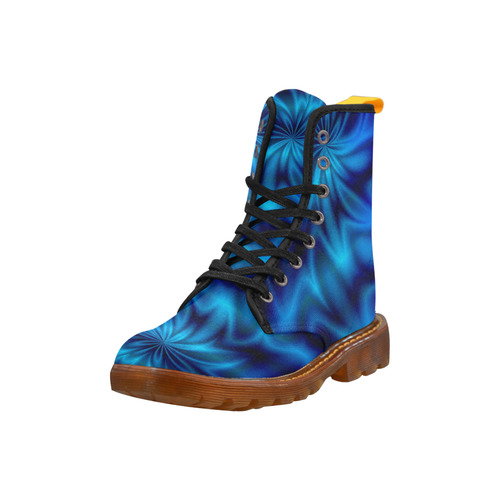 Blue Shiny Swirl Martin Boots For Men Model 1203H