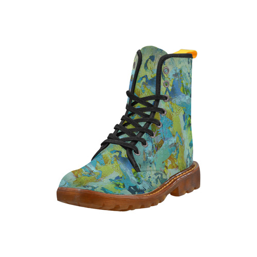 Rearing Horses grunge style painting Martin Boots For Men Model 1203H