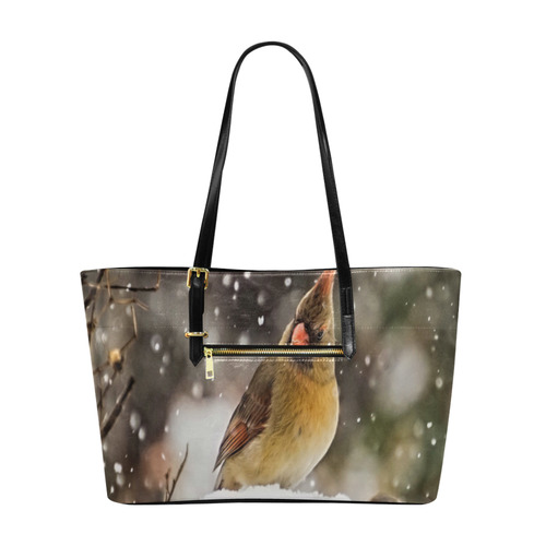 Cardinal In The Snow Euramerican Tote Bag/Large (Model 1656)