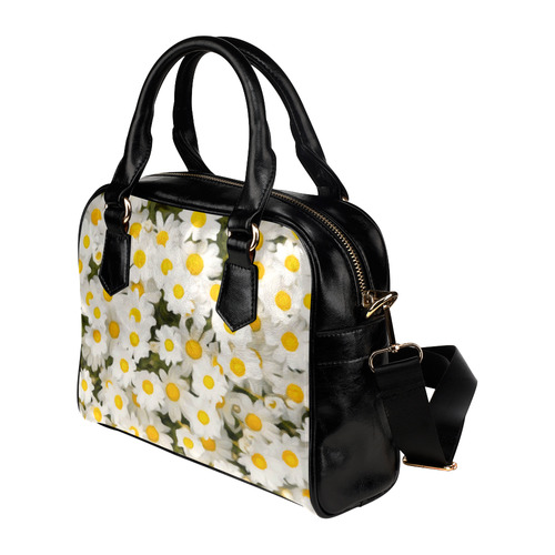 White Daisies Beautiful Floral Art Shoulder Handbag (Model 1634)