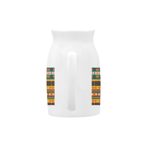 Rectangles in retro colors texture Milk Cup (Large) 450ml