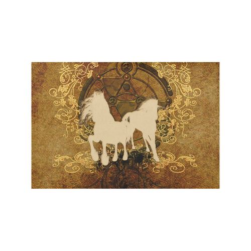Beautiful horses, silhouette Placemat 12''x18''