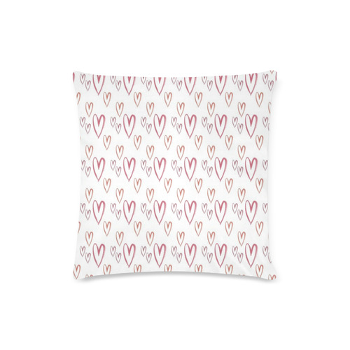 Love Hearts Custom Zippered Pillow Case 16"x16"(Twin Sides)