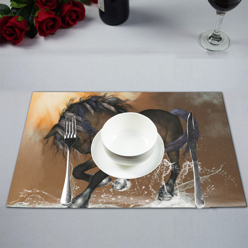 Wonderful horse with water splash Placemat 12''x18''