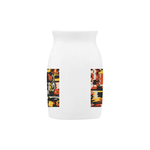 Distorted shapes in retro colors Milk Cup (Large) 450ml