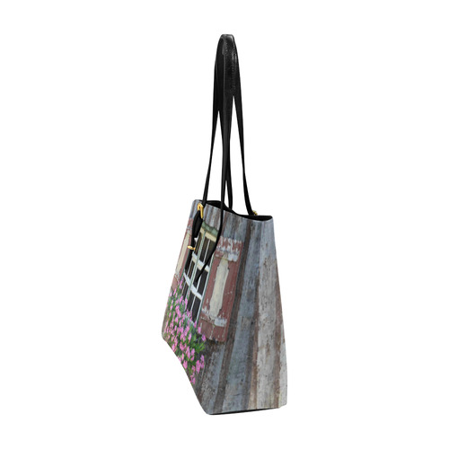 Pink Flowers in Window Box Euramerican Tote Bag/Large (Model 1656)