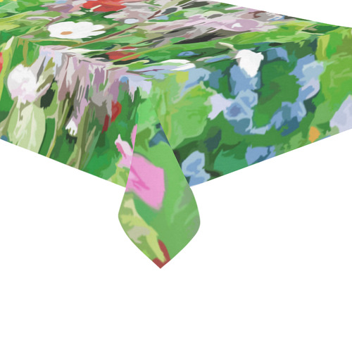 Colorful Flower Garden Floral Landscape Cotton Linen Tablecloth 60"x120