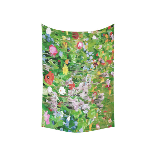 Colorful Flower Garden Floral Landscape Cotton Linen Wall Tapestry 60"x 40"